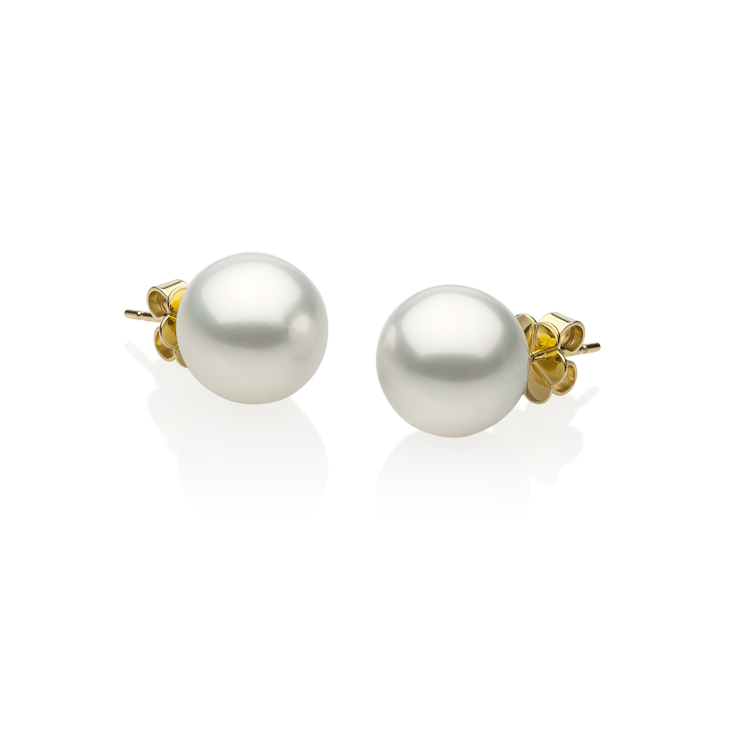 Autore South Sea Pearls set in 18kt yellow gold stud earrings
