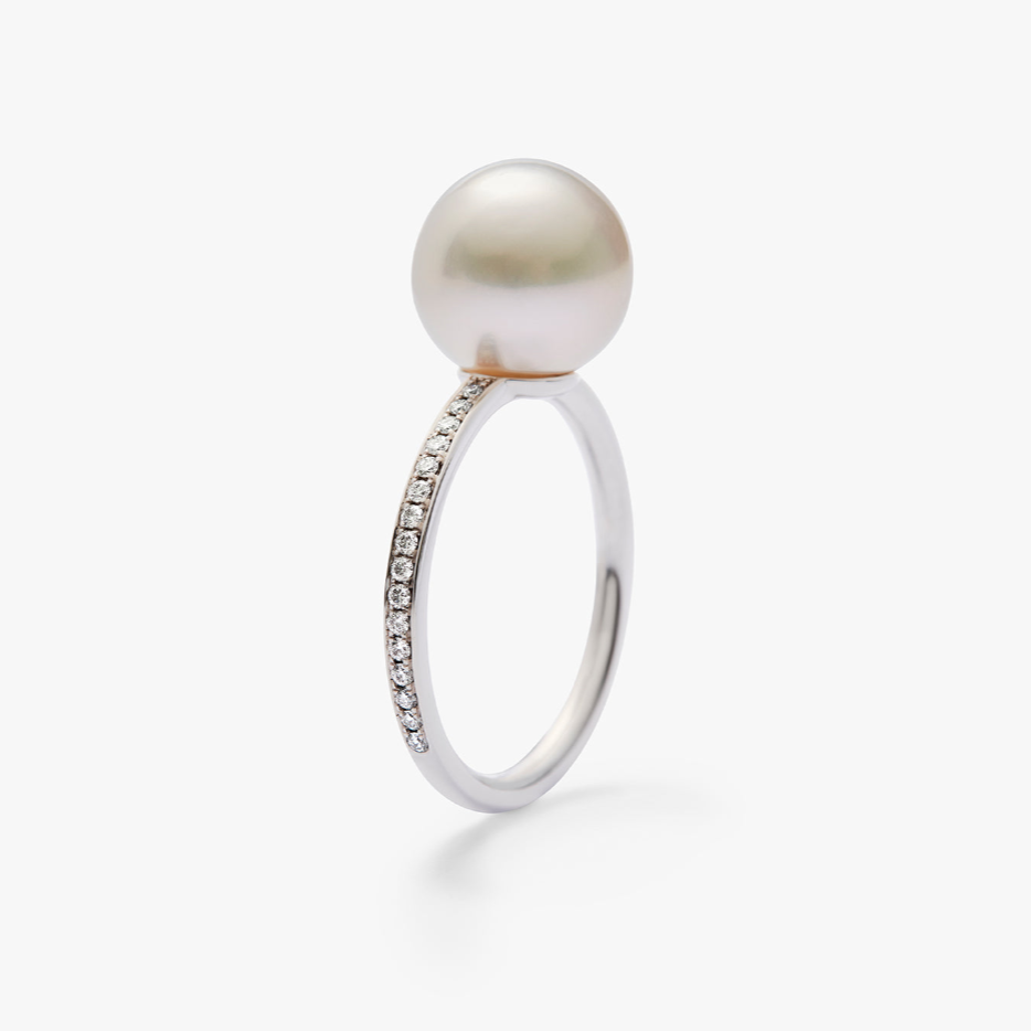 Autore Single Eternity Ring with Australian South Sea Pearl on 18kt white gold