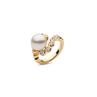 Autore Bezel Twist Ring featuring an Australian South Sea Pearl and White Diamonds