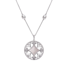 Autore Keshi Pearls with White Mother Of Pearl set in 18kt white gold white diamond pendant necklace