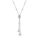 Two Autore South Sea Pearls set in 18kt white gold Hercules Knot Diamond Necklace
