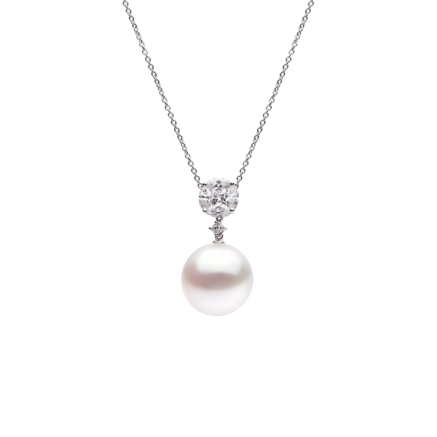 Autore Australian South Sea Pearl Pendant with white diamonds in 18kt white gold
