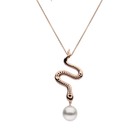 Autore South Sea Pearl set in 18kt rose gold white diamond and ruby pendant necklace