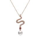 Autore South Sea Pearl set in 18kt rose gold white diamond and ruby pendant necklace