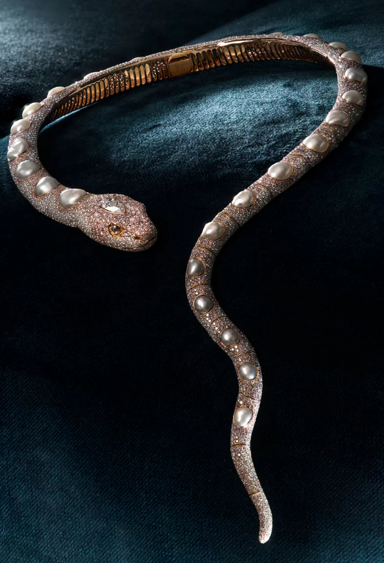 Award winning Autore Keshi Ophidia Collection Serpent Collar Necklace