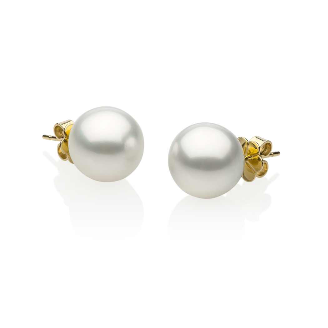 Autore South Sea Pearls set in 18kt yellow gold stud earrings
