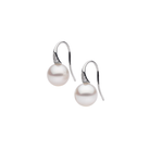 Autore South Sea Pearl set on 18kt white gold white diamond shepherd hook earrings