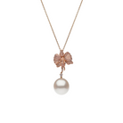 Autore Orchid Long Pendant featuring pink diamonds and Australian South Sea Pearl on 18kt rose gold