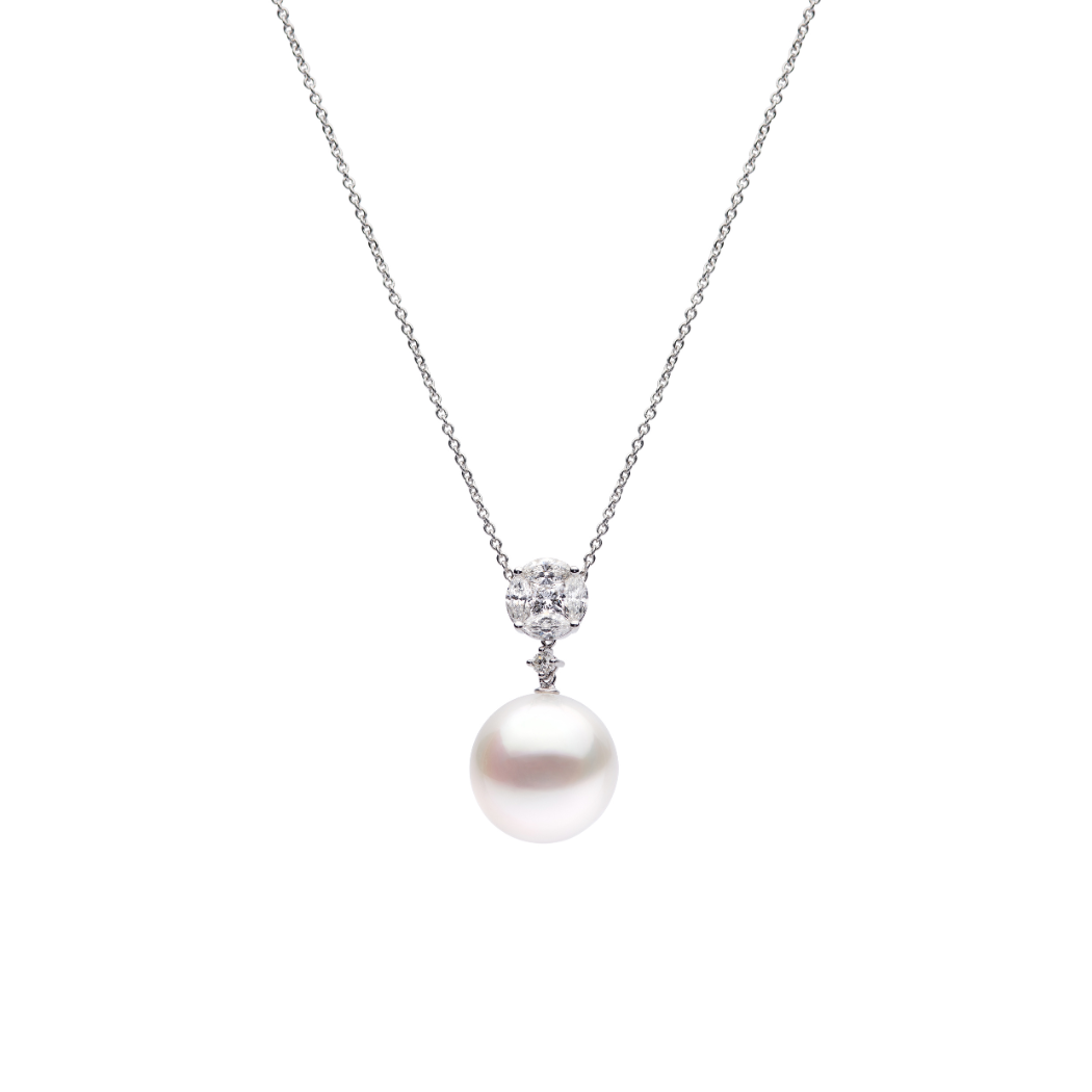 Autore Amore Australian South Sea Pearl Pendant with white diamonds in 18kt white gold