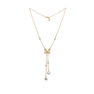 Autore Papillion Lariat Necklace with Australian South Sea Pearls and white diamonds set in 18kt yellow gold