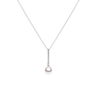 Autore Bezel Drop necklace featuring white diamonds and Australian South Sea Pearl on 18kt white gold
