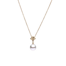 Autore Geo Fan Pendant with Australian South Sea Pearl White Diamond set in 18kt yellow gold