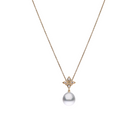 Autore Geo Star Pendant featuring white diamonds and Australian South Sea Pearls on 18kt yellow gold