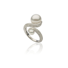 Autore South Sea Pearls set in 18kt white gold and white diamond pave in this signature and best selling Toi et Moi design