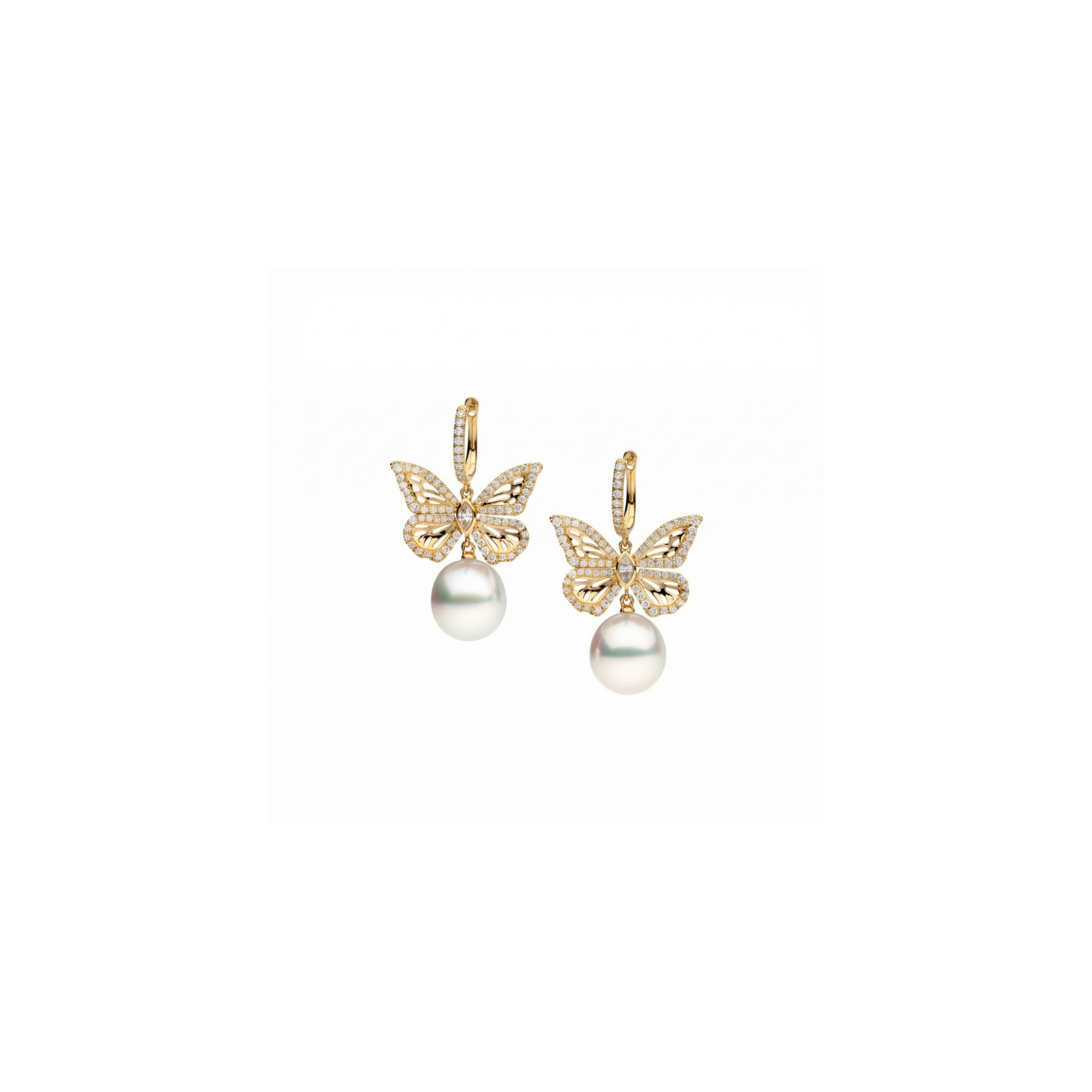 Papillon Four Winged Diamond Huggies
