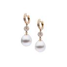 Discover the Autore Amore Long Earring featuring white diamonds and Australian South Sea Pearls set on 18kt yellow gold