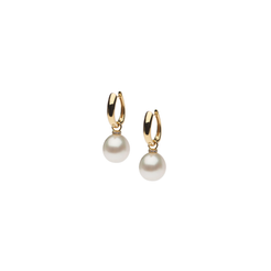 Autore Serenity Oro Huggies with South Sea pearl drops in 18kt yellow gold