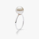 An Autore 18kt white gold plain eternity ring featuring a white South Sea Pearl